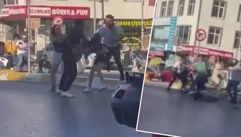Esenyurt’ta Motosikletli İki Kadına Yüzlerce Kişinin Önünde Dayak!